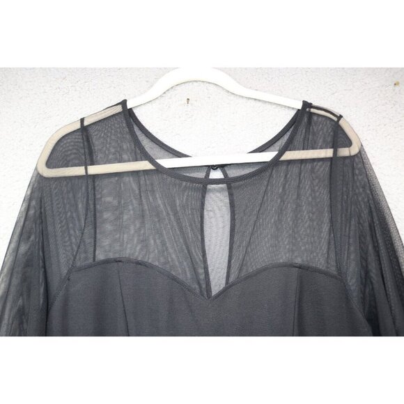 Torrid Black Mesh Empire Waist Dress-Size 14-Whimsigoth-Witchy-Goth-Pockets - Picture 6 of 16